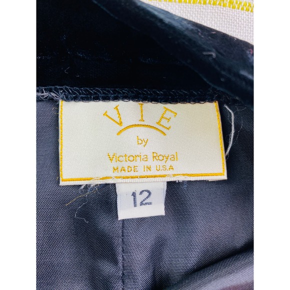 Vie by Victoria Royal Velvet Tuxedo Stripe Pants Women 12 Cocktail Semi Formal - Picture 5 of 5